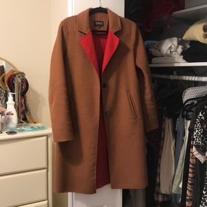 Jones New York colorblock Camel Wool coat small